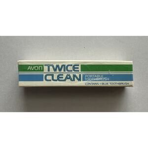 Vintage 1984 Avon Twice Clean Portable Toothbrush 1 Blue Toothbrush New In Box